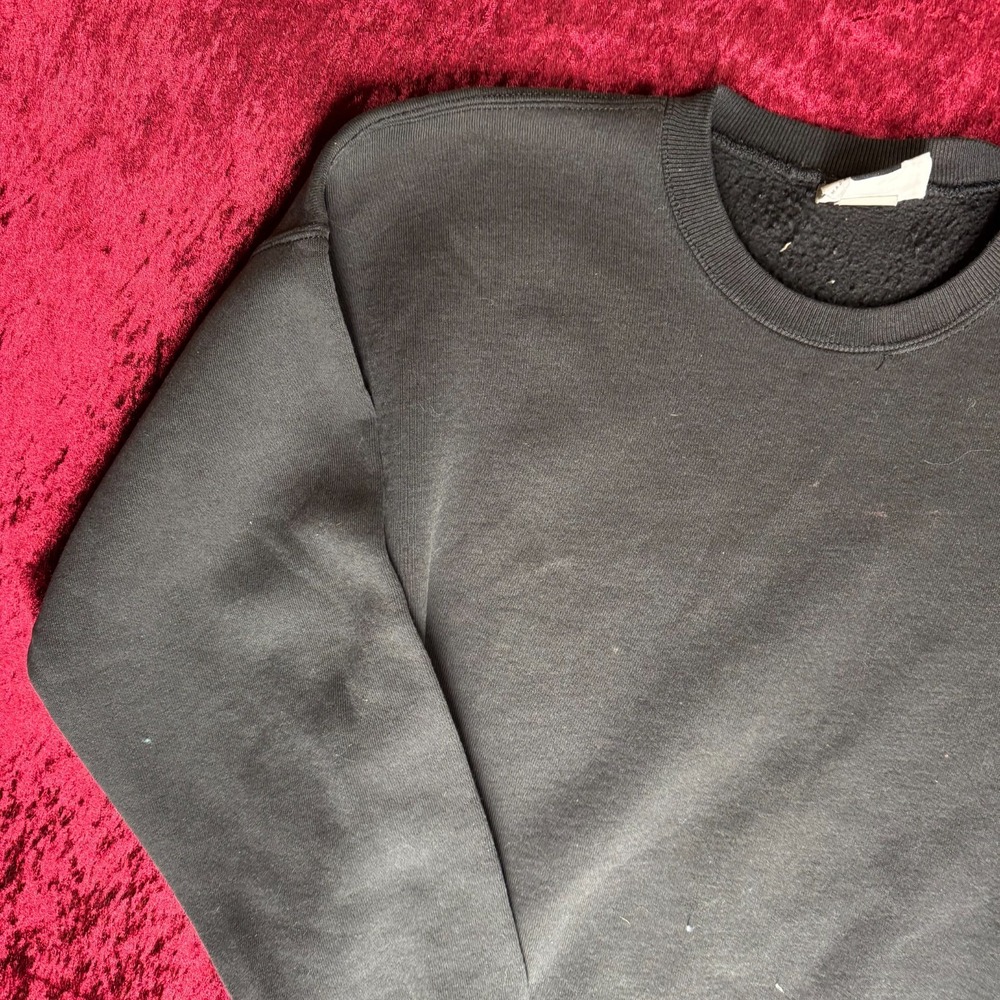 Lee Sweatshirt Mens XL Charcoal Fleece Lined Heavyweight Long Sleeve Crew Neck - Picture 3 of 9